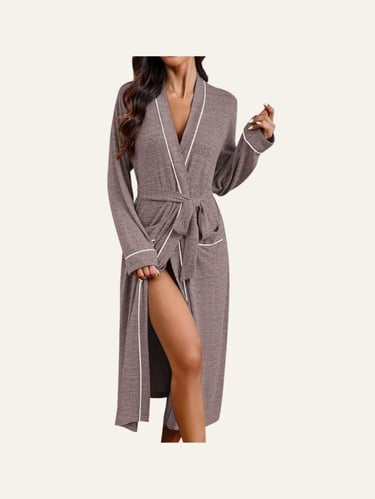 Ekouaer Womens Robe Medium Light Brown