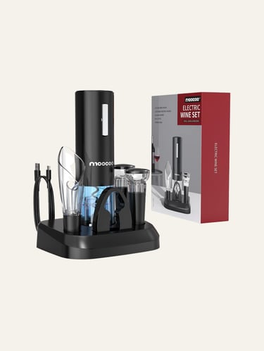 Moocoo Electric Wine Opener with Base Black