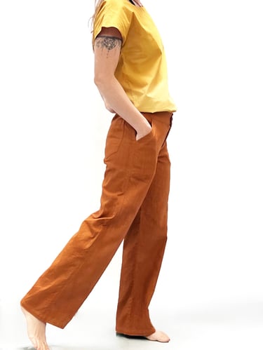pantalon en lin femme teinture vegetale creation artisanale
