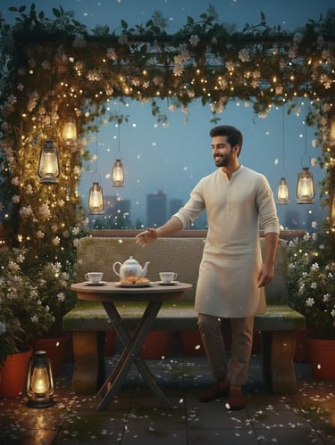 Rohan waiting. Couple goals for a romantic love story.