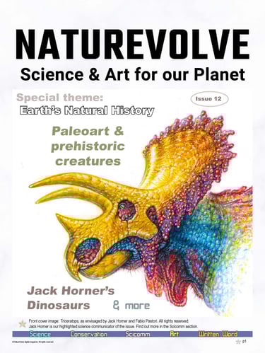 Cover of the NaturEvolve magzine, issue devoted to talk about paleontology