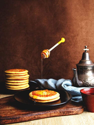 photographie de pancake et miel-thierry le moel photographe