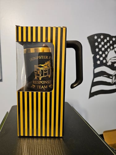 33 oz Black Tumbler Engraved on Gold Plating
