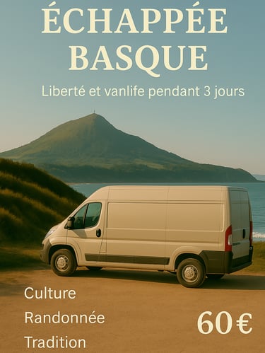 a van parked on a beach with a mountain in the background