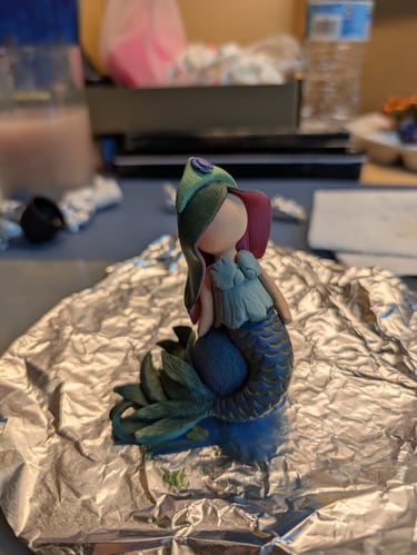 Mermaid Sculpture - Acrylic Paint