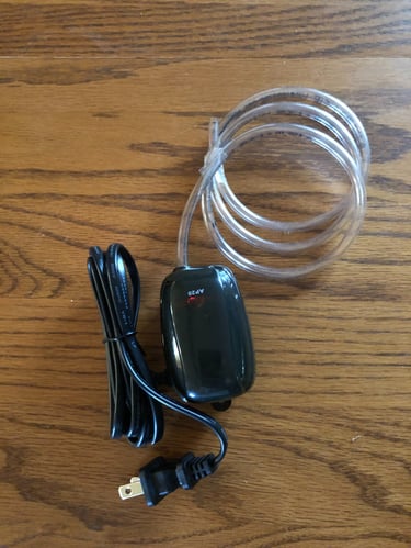 air pump agitator for the 1 quart production process for colloidal silver production