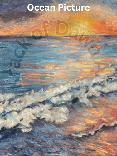 a painting of a painting of a sunset over a beach