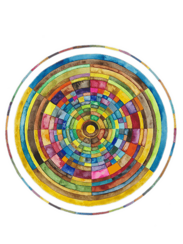Mandala à l'aquarelle réalisé par Karin Monami