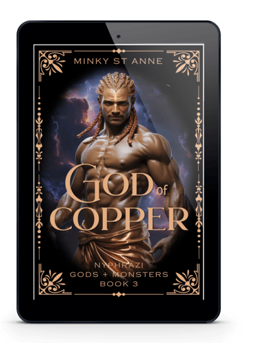 Cover for God of Copper featuring Ciprus the god of the title