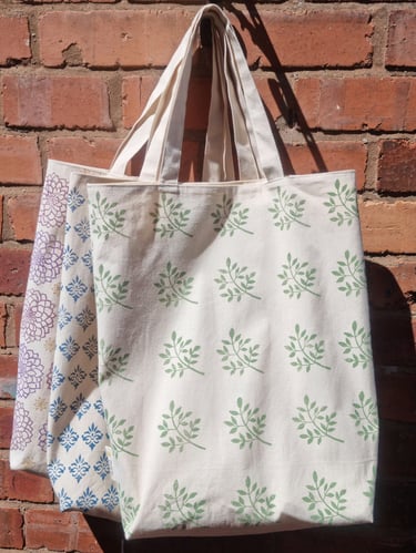 Block printed Tote Bags