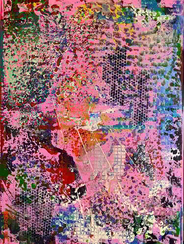 Acrylic painting Acrylbild Acryl Gemälde Bild abstrakt pink blau weiß