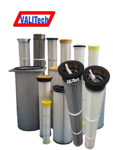 cartridge dust collector filter used to filter industrial scale dust particles