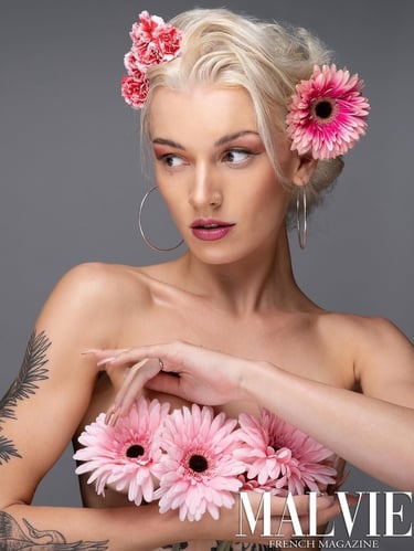 modern editorial hair and makeup inspired by MALVIE magazine
