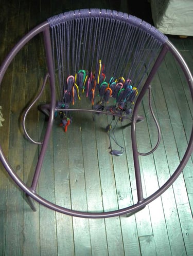 sièges macramé Pause Ô Logis Mayenne Coëvrons