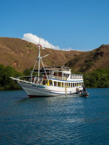 a boat with a boat on the water