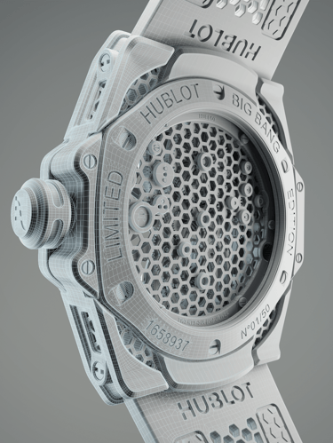 Hublot Tourbillon Samuel Ross — Luxury Watch 3D Modeling wireframe