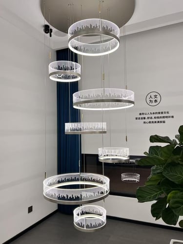 a large circular chandelier