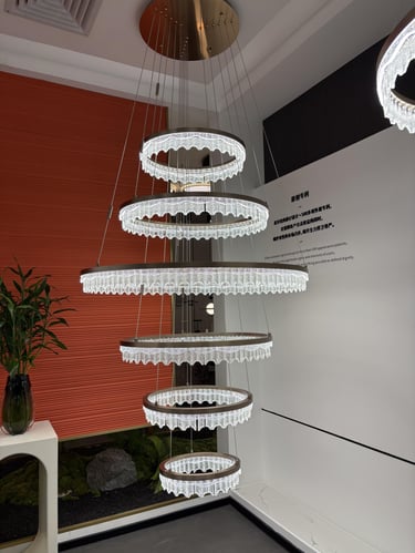 a large chandelier with a chandelier hanging from a ceiling