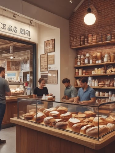 A bustling local market with fresh produce and friendly vendors.