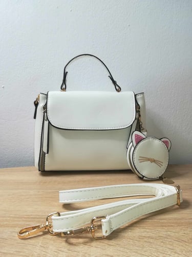 I IHAYNER Vegan Leather Top Handle Bag – Stylish mini crossbody bag with detachable cat purse