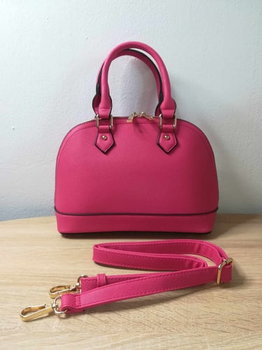 FashionPuzzle Zip-Around Saffiano Classic Dome Satchel – Faux saffiano leather satchel