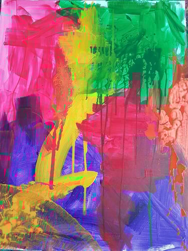 Tableau abstrait contemporain – Couleurs et textures – Jacqueline Poitevin – Collectionneurs d’art
