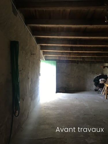a room with a chair and a table