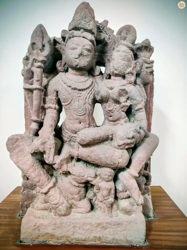 Intricately carved stone figures preserved at Government Museum Bundi.