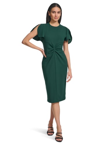 Calvin Klein Scuba Crepe Split Sleeve Sheath