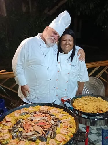 Austrian - Filipino joint Chefs offering Seafood and chicken Paella