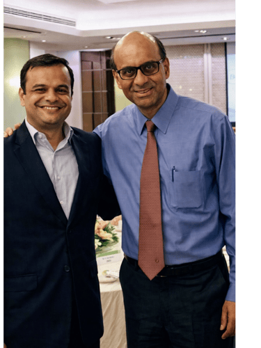 Shiv Puri with Tharman Shanmugaratnam, President of Singapore