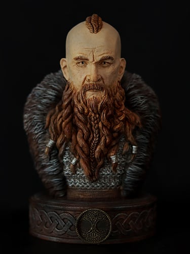 Detailed painted character bust created through professional 3D sculptural services