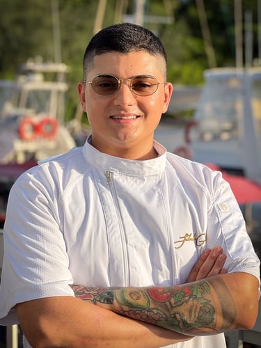 Chef Salvador in a yacht club