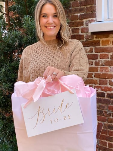 Bride purchased gown and accessories at Blush Bridal for her wedding dress shopping day