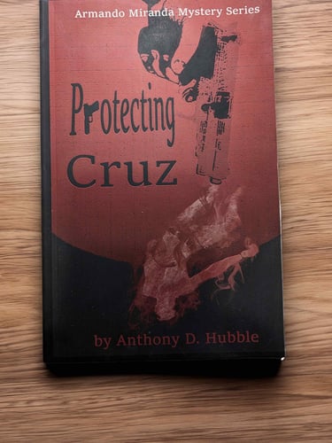 a book cover of protecting a book with a knife and knife