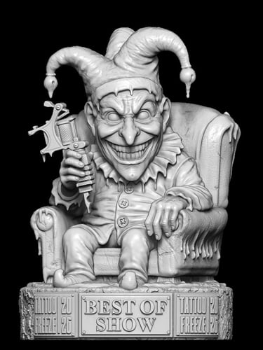 Digital 3D sculpted character created for professional 3D sculptural services