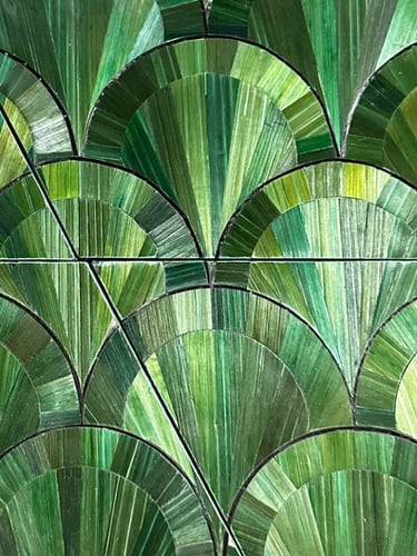 marqueterie art déco verte