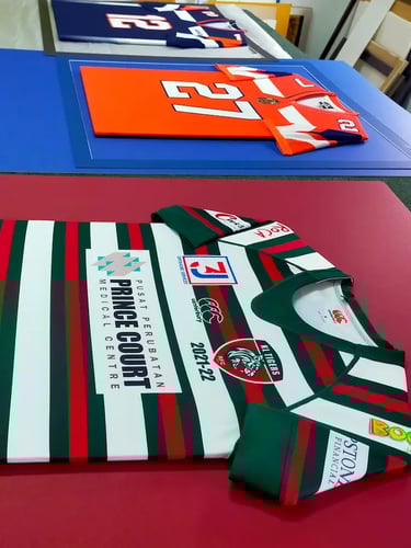 Sport Jerseys with perfectly matched colored window mats and backings