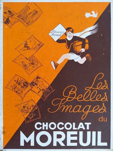 Rare early vintage French sports chromos card album les belles images du Chocolat Moreuil