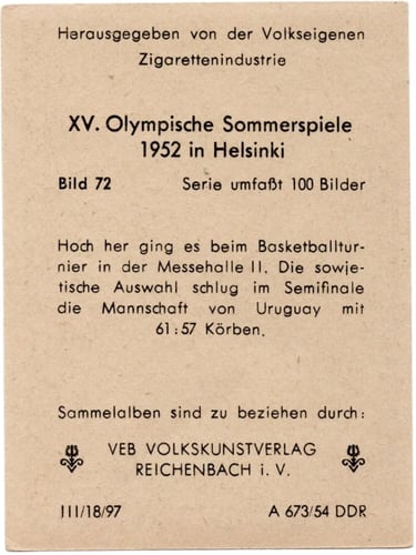 Olympic basketball cartes cards vintage for sale 1952
