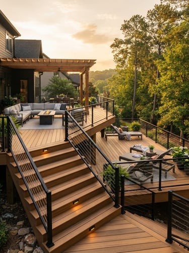 multilayer deck & porch & stairs & sunroof pros builders Cary NC