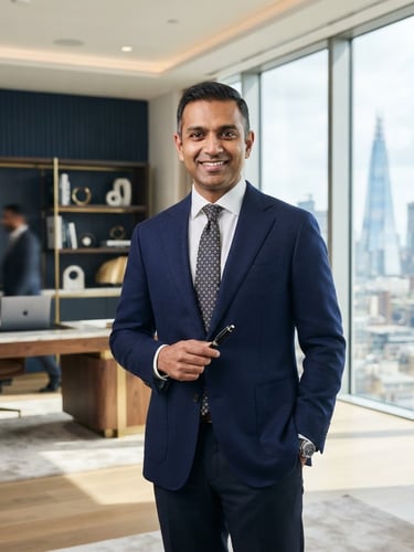 Professional portrait of Tanmay Rao, approachable and confident, in a modern office setting with natural light.
