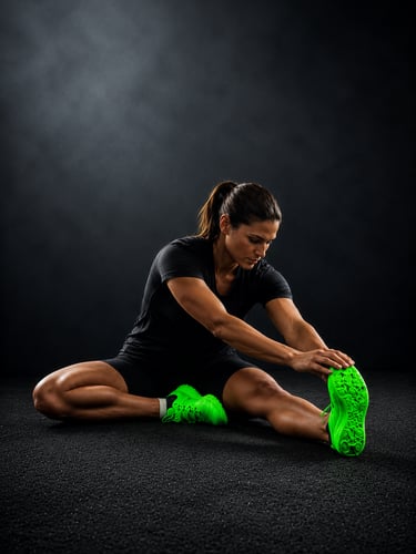 Deportista realizando estiramiento para mejorar flexibilidad y movilidad.