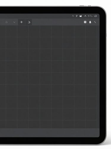 Straight-on orthographic projection of a clean digital interface mockup on a matte screen, displaying a strict grid system, flat even studio lighting.