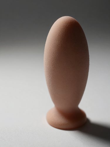 Macro close-up of soft TPE masturbator material surface on a white studio table, strong side-lit directional light from the right revealing micro-texture grain and material elasticity, shallow depth of field on texture detail, grey-white neutral background, no people, no props