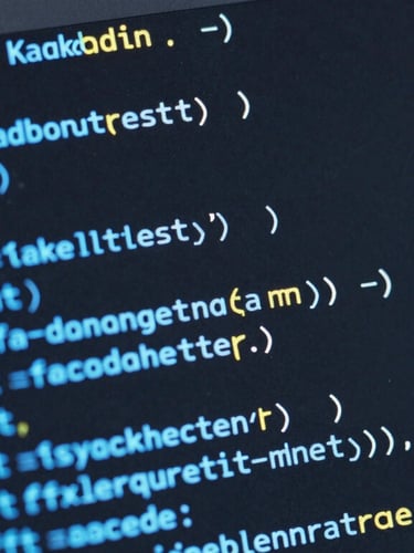 Extreme close-up of clean Swift and Kotlin code lines running on a dark IDE interface with electric-blue syntax highlighting, sharp focus