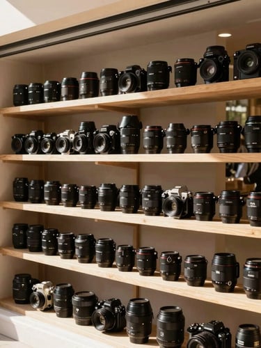 Warm environmental shot of French independent merchants in a modern boutique, natural Mediterranean light, sharp focus, 35mm lens