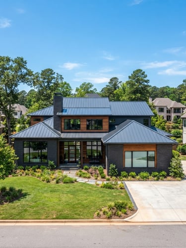 residential home in Tyler, TX, with a newly installed standing seam metal roof