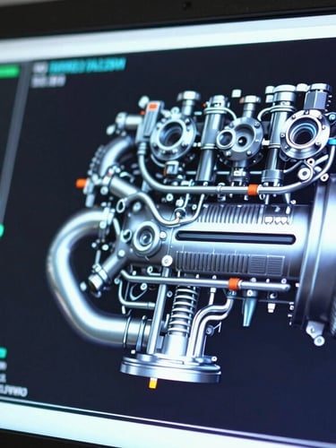 Macro close-up of a high-resolution diagnostic screen displaying live engine telemetry data, cool LED illumination, crisp details.