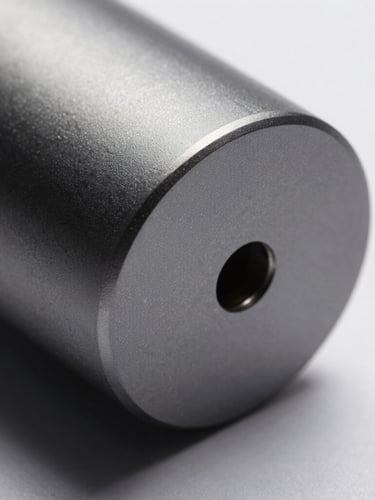 Extreme macro close-up of a matte charcoal anodized aluminum charger enclosure, sharp technical lines, hard directional studio key light casting deep shadows